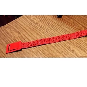 Oscar de la renta  patent red leather wide belt some damage